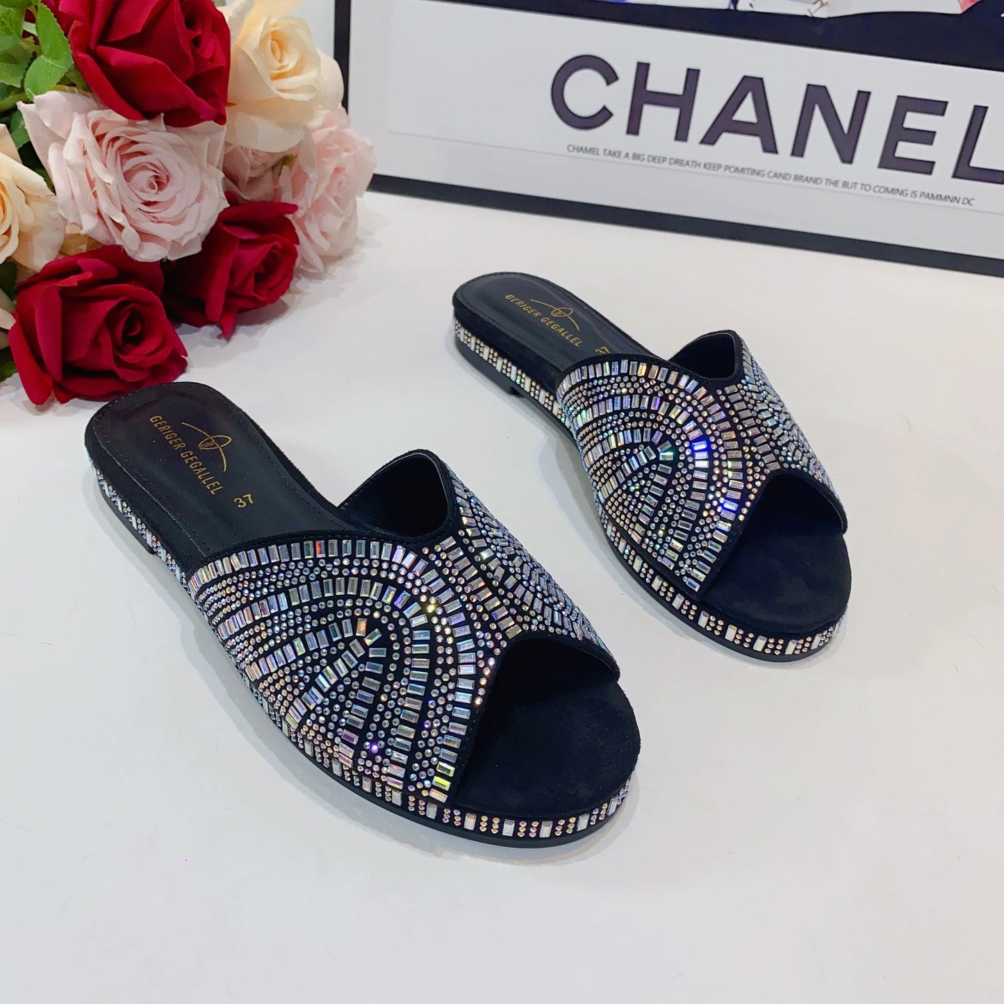 Zomer Sandalen Glimmende Juwelen Versiering