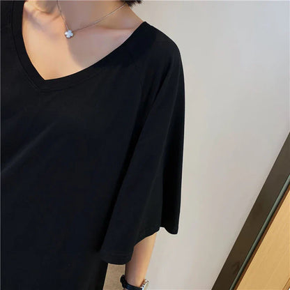 Oversized T-shirt Jurk met Nummerprint Trendy Korte Jurk