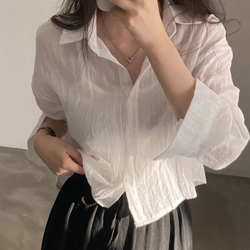 Zomerse Blouse Effen Kleur Luchtig en Comfortabel