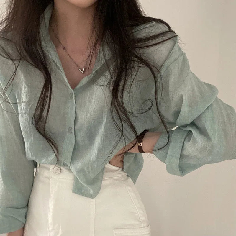 Zomerse Blouse Effen Kleur Luchtig en Comfortabel