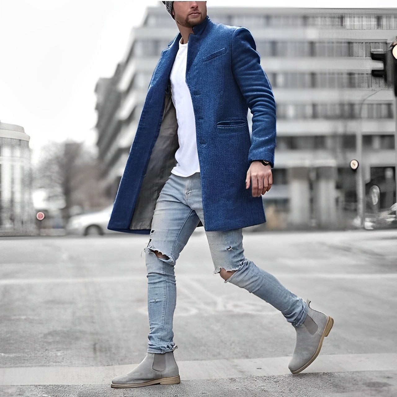 Lange Modieuze Coat voor Dames