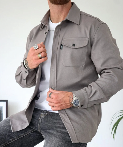 Heren Overshirt Met Borstzakken Casual Stijl