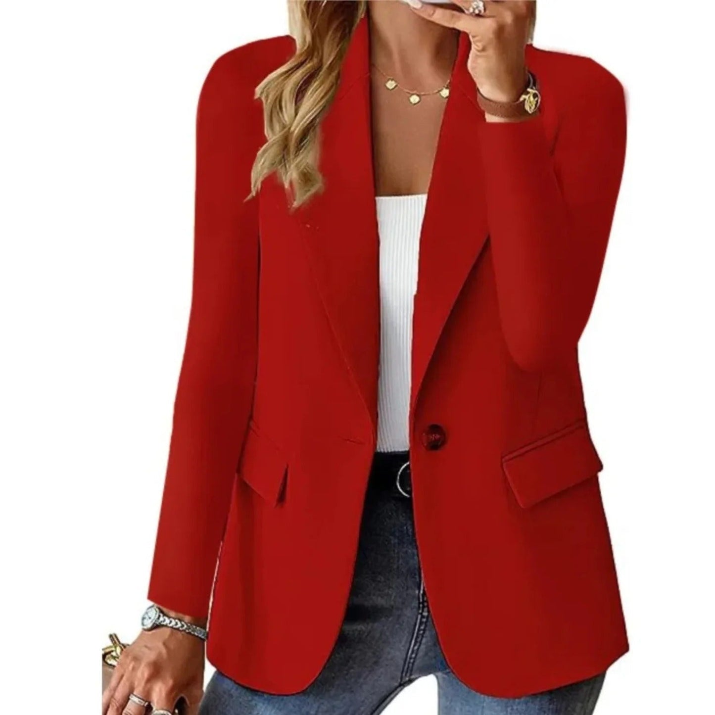 Dames Blazer Lange Mouw Elegante Stijl