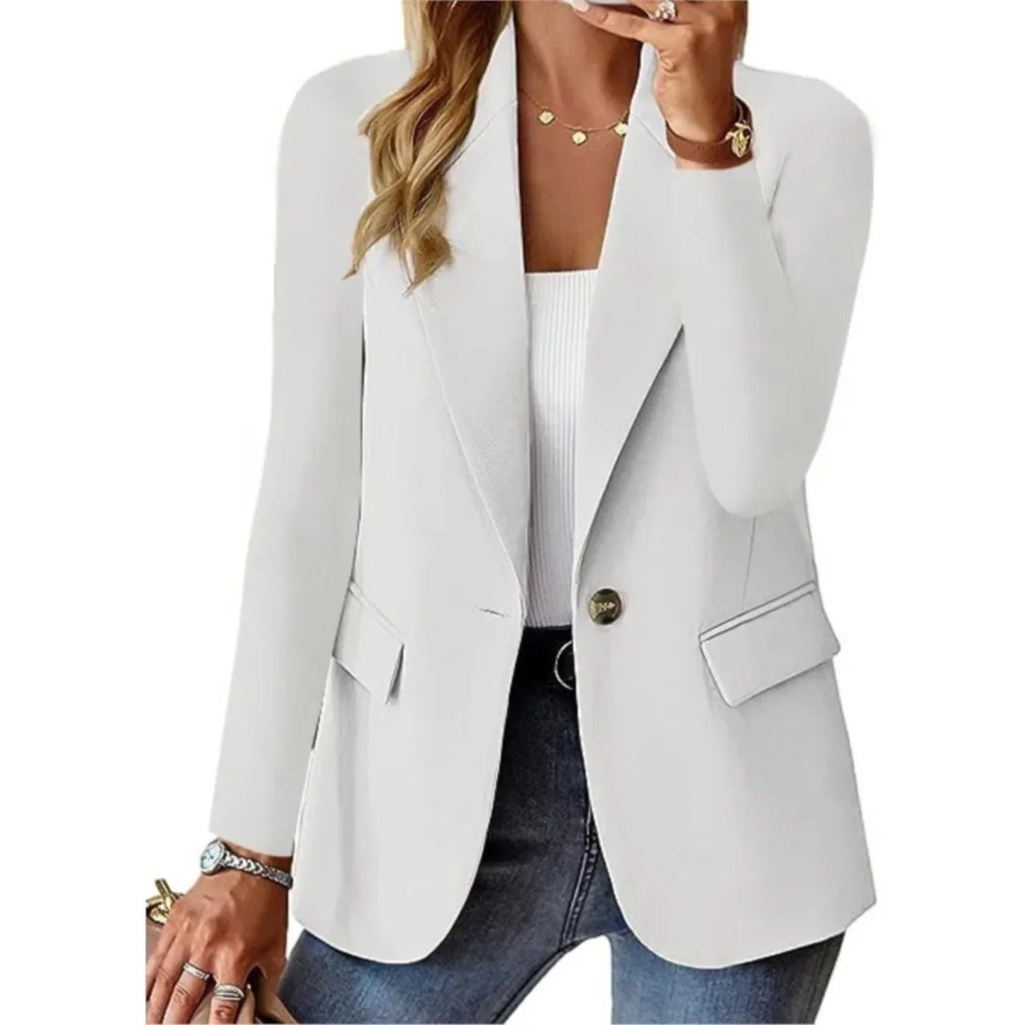 Dames Blazer Lange Mouw Elegante Stijl
