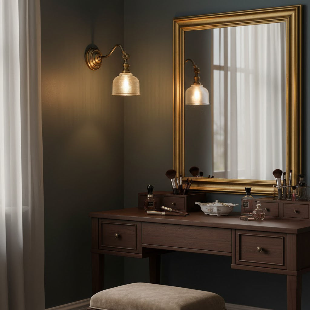 Tristan Wandlamp Messing & Glas – Klassiek Design met Warm Licht voor Keuken Eetkamer Woonkamer
