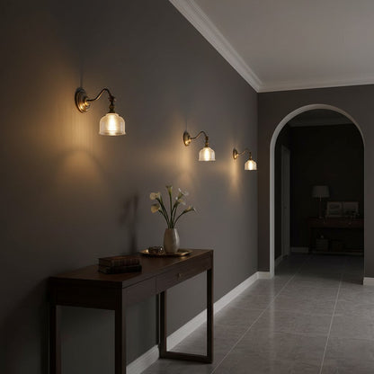Tristan Wandlamp Messing & Glas – Klassiek Design met Warm Licht voor Keuken Eetkamer Woonkamer