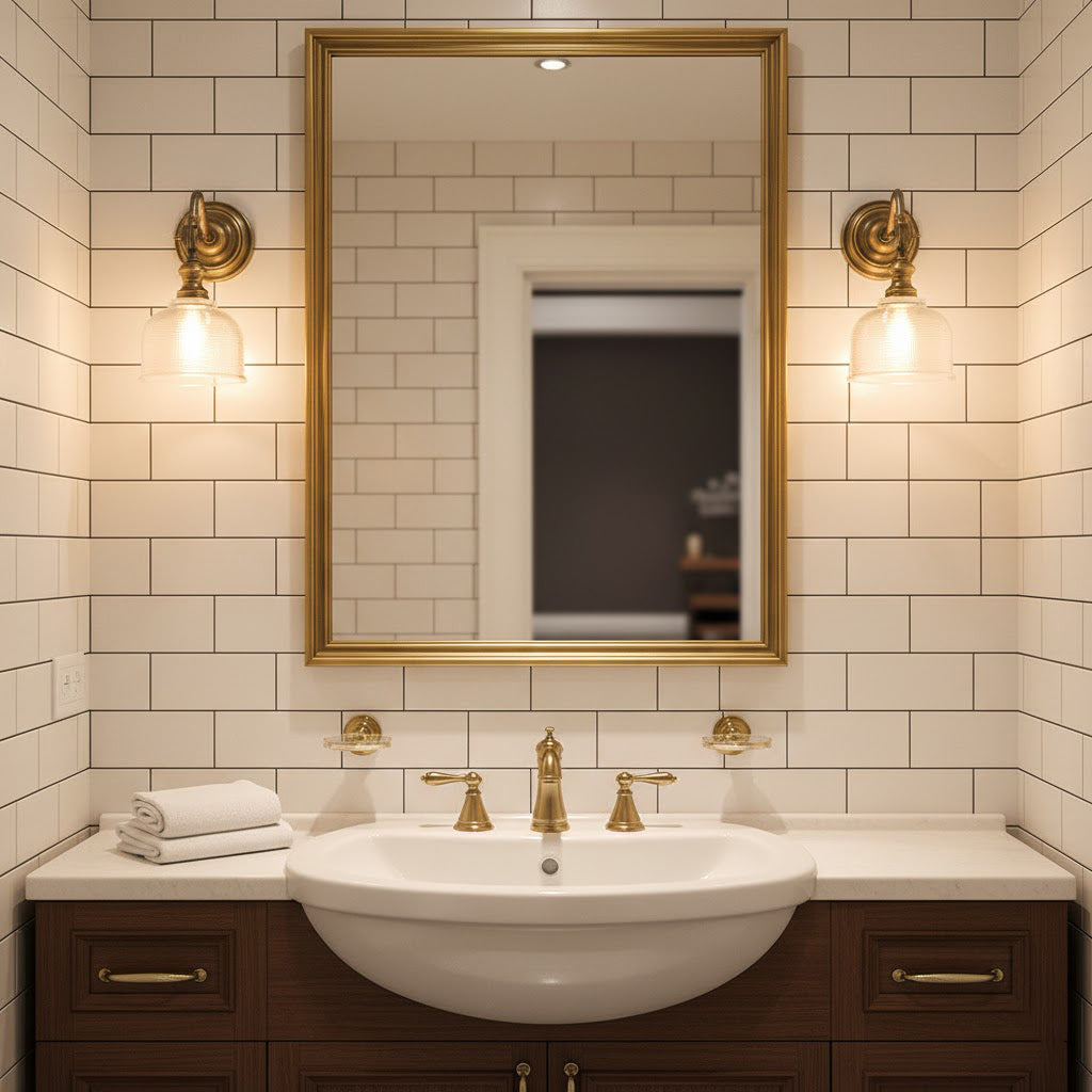Tristan Wandlamp Messing & Glas – Klassiek Design met Warm Licht voor Keuken Eetkamer Woonkamer