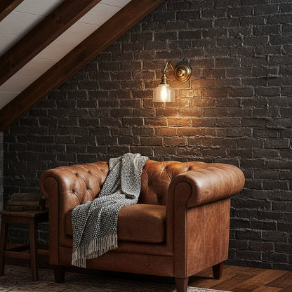 Tristan Wandlamp Messing & Glas – Klassiek Design met Warm Licht voor Keuken Eetkamer Woonkamer