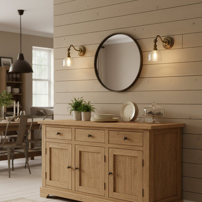 Tristan Wandlamp Messing & Glas – Klassiek Design met Warm Licht voor Keuken Eetkamer Woonkamer