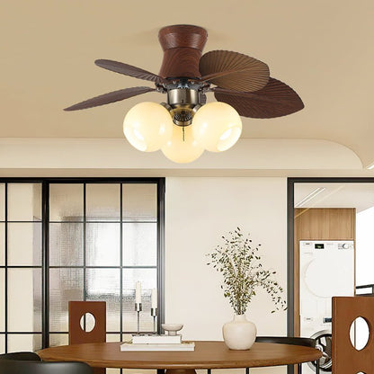 Plafondventilator met Verlichting Eikenfinish ø80cm Dimbaar Afstandsbediening 6 Snelheden Interieur Moderne Ventilator met Verlichtingskap Beige