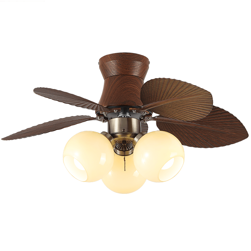 Plafondventilator met Verlichting Eikenfinish ø80cm Dimbaar Afstandsbediening 6 Snelheden Interieur Moderne Ventilator met Verlichtingskap Beige