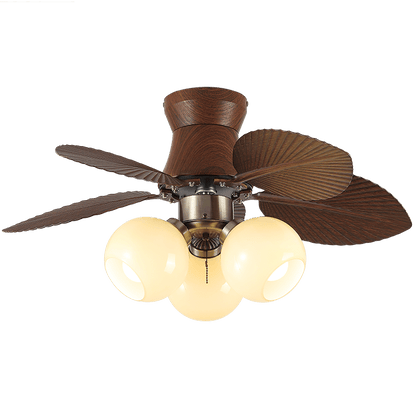Plafondventilator met Verlichting Eikenfinish ø80cm Dimbaar Afstandsbediening 6 Snelheden Interieur Moderne Ventilator met Verlichtingskap Beige