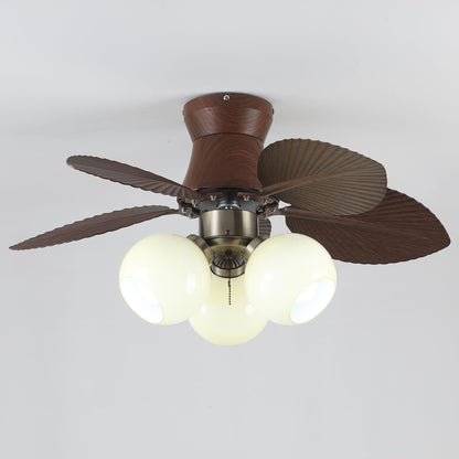 Plafondventilator met Verlichting Eikenfinish ø80cm Dimbaar Afstandsbediening 6 Snelheden Interieur Moderne Ventilator met Verlichtingskap Beige