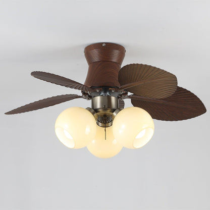 Plafondventilator met Verlichting Eikenfinish ø80cm Dimbaar Afstandsbediening 6 Snelheden Interieur Moderne Ventilator met Verlichtingskap Beige