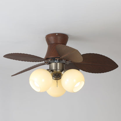 Plafondventilator met Verlichting Eikenfinish ø80cm Dimbaar Afstandsbediening 6 Snelheden Interieur Moderne Ventilator met Verlichtingskap Beige