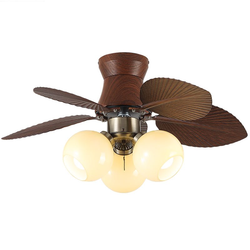Plafondventilator met Verlichting Eikenfinish ø80cm Dimbaar Afstandsbediening 6 Snelheden Interieur Moderne Ventilator met Verlichtingskap Beige