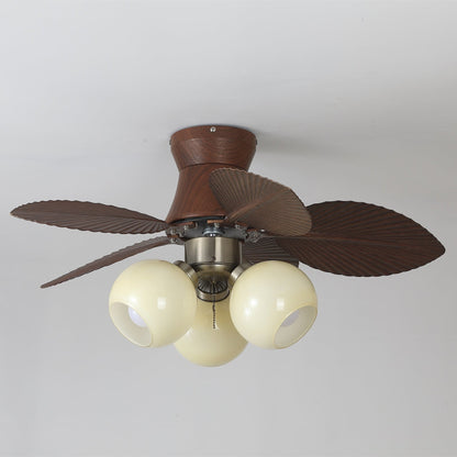 Plafondventilator met Verlichting Eikenfinish ø80cm Dimbaar Afstandsbediening 6 Snelheden Interieur Moderne Ventilator met Verlichtingskap Beige
