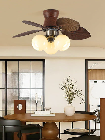 Plafondventilator met Verlichting Eikenfinish ø80cm Dimbaar Afstandsbediening 6 Snelheden Interieur Moderne Ventilator met Verlichtingskap Beige