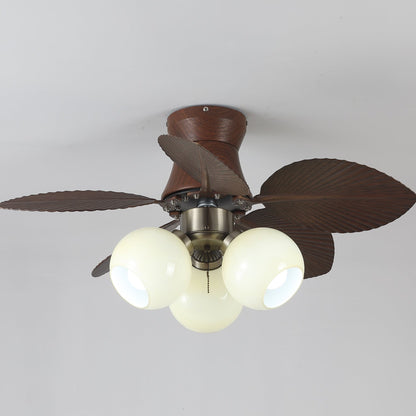 Plafondventilator met Verlichting Eikenfinish ø80cm Dimbaar Afstandsbediening 6 Snelheden Interieur Moderne Ventilator met Verlichtingskap Beige
