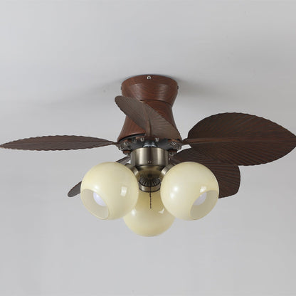 Plafondventilator met Verlichting Eikenfinish ø80cm Dimbaar Afstandsbediening 6 Snelheden Interieur Moderne Ventilator met Verlichtingskap Beige