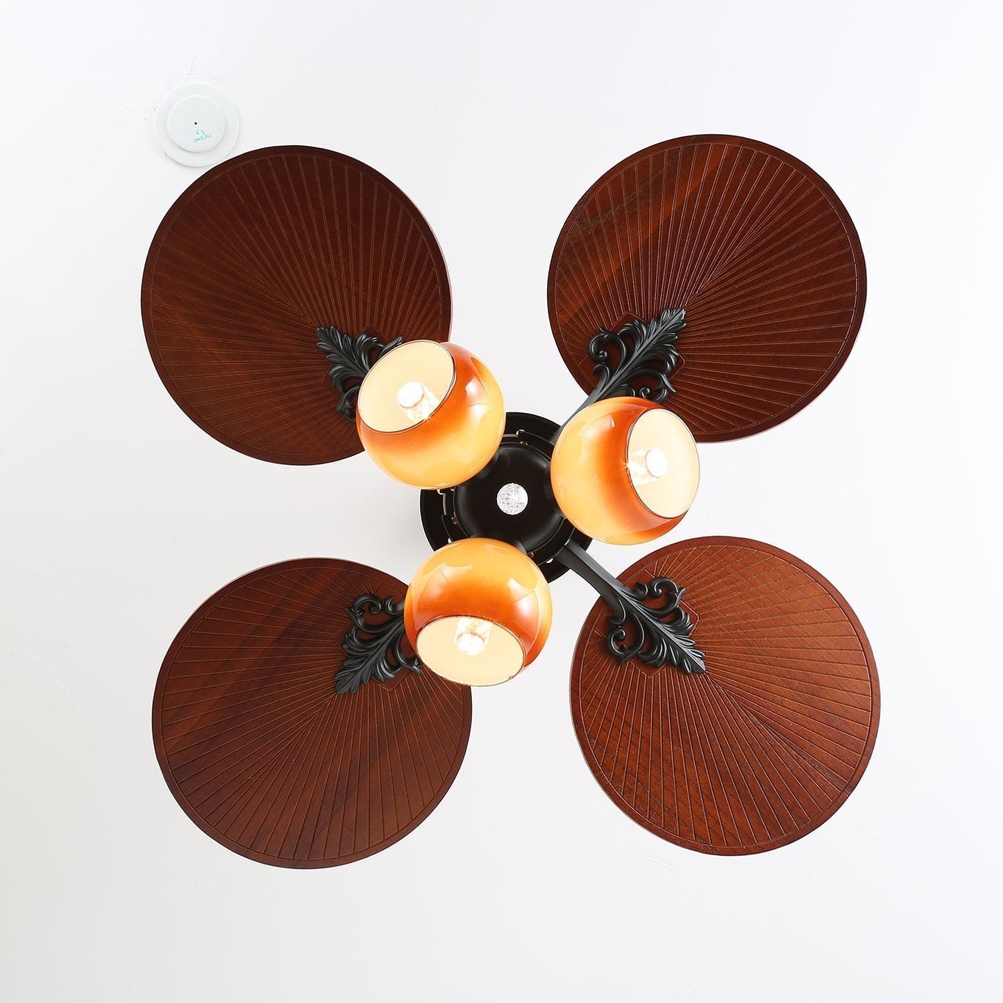 Tropische Plafondventilator met Glazen Lampenkap - Stille Kamerventilator 6-snelheden Afstandsbediening