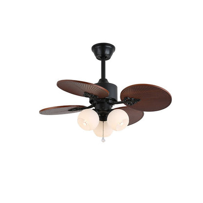 Tropische Plafondventilator met Glazen Lampenkap - Stille Kamerventilator 6-snelheden Afstandsbediening