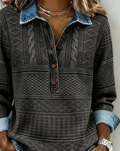 Trui met polokraag dames | Half knoopsluiting & stijlvol structuurdesign