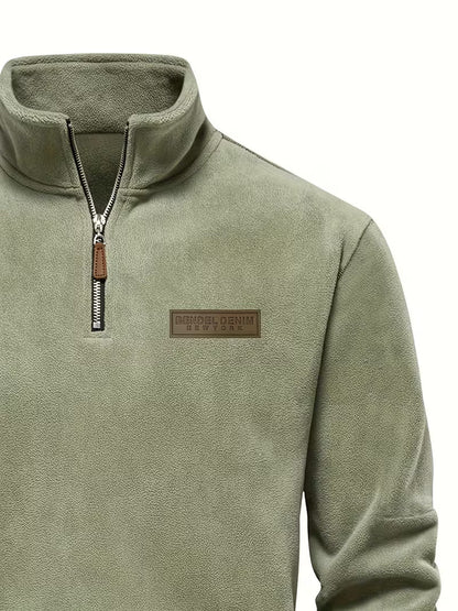 Trui met staande kraag en half-rits
