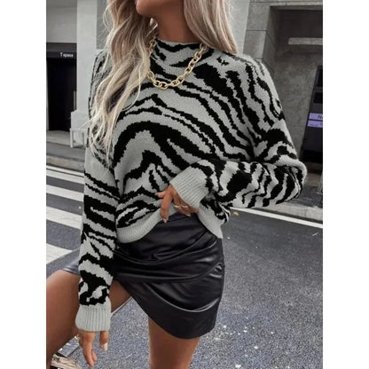 Zebra Trui Warm voor Herfst en Winter