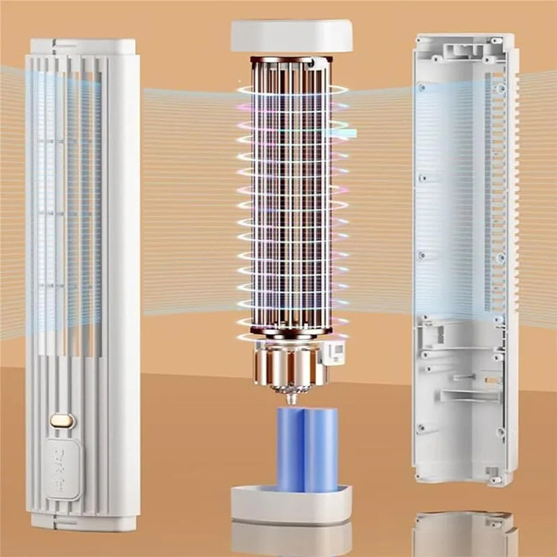 Draagbare USB-Ventilator – 5W Vermogen – Drie Snelheden – Oplaadbare Batterij – Compact Draadloos Ontwerp voor Thuis en Kantoor
