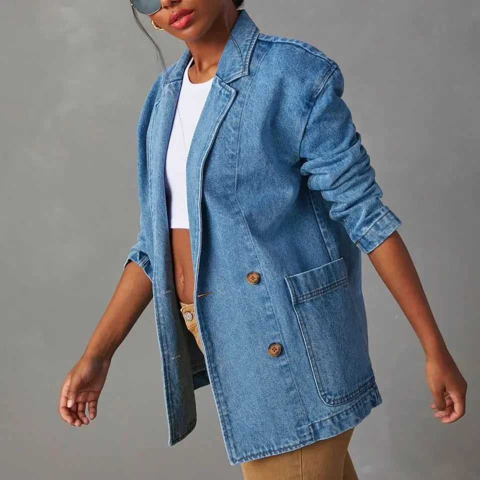 Blazer Jas Denim Modieus en Stijlvol