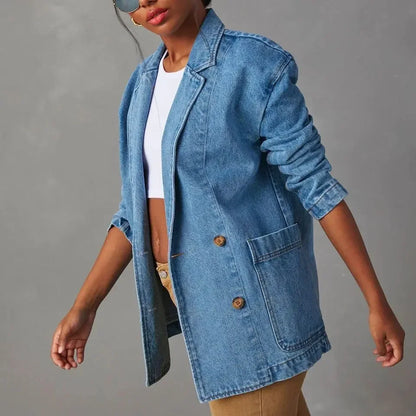 Blazer Jas Denim Modieus en Stijlvol