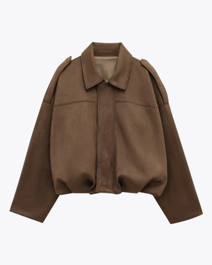 Tussenjas Dames | Oversized suede leren jas | Comfort & Bewegingsvrijheid