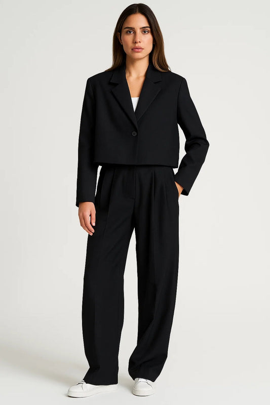 Dames Blazer Set met Wijde Broek Chique Kleding - StudioMarella