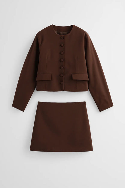 Dames Blazer Set met Korte Rok Chique