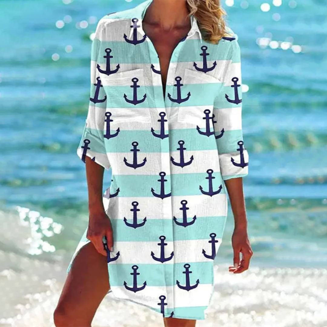 Elegante Zomerjurk voor Vrouw Lange Mouw