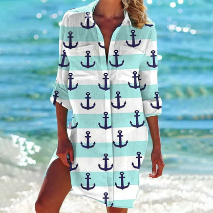 Elegante Zomerjurk voor Vrouw Lange Mouw