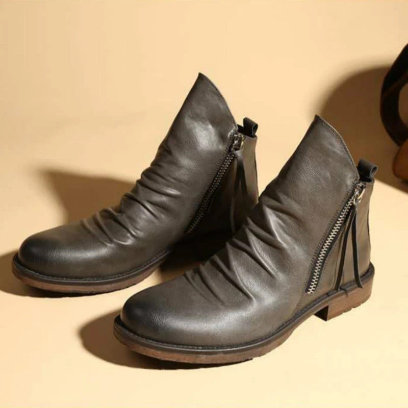 Leren Chelsea Boots Mannen Elegant Design Zwart