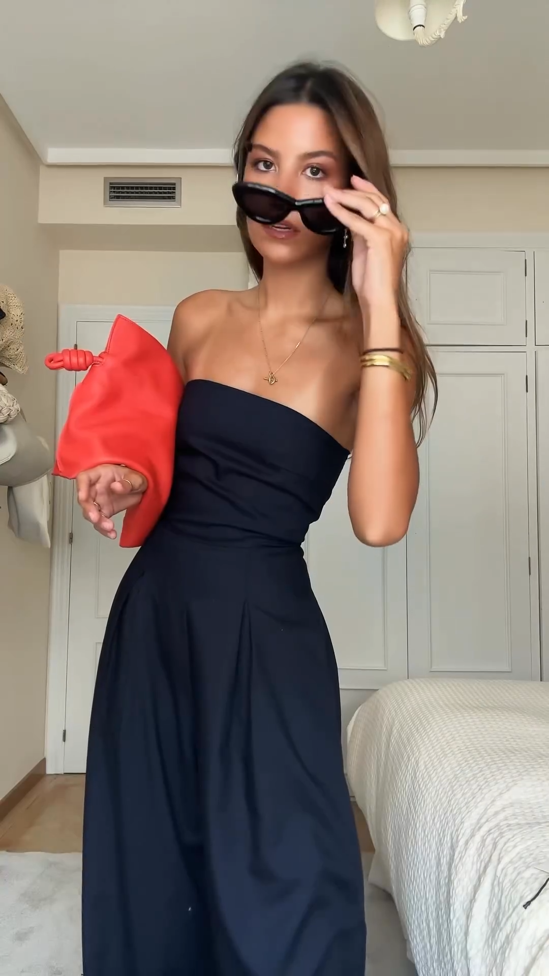 Jumpsuit Zonder Bandjes Elegante Avondkleding