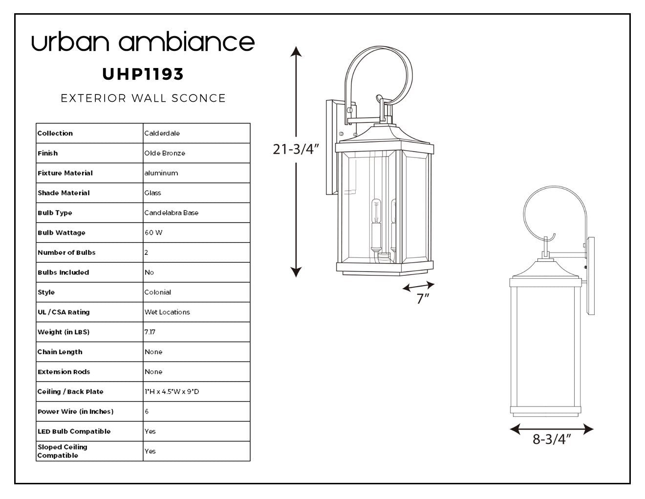 Buitenlamp Wandlamp Klassiek Lantaarn Olde Bronze Aluminium 55cm
