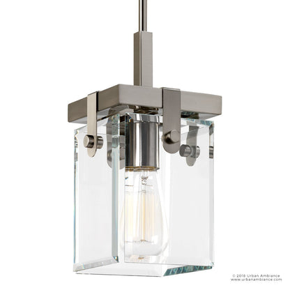 Hanglamp Cube Glas Nikkel 30cm Modern Industrieel E26