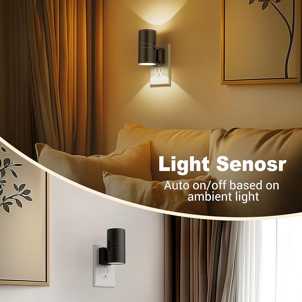 Minimalistische led wandlamp met lichtsensor en automatische dag-nachtfunctie voor moderne interieurs