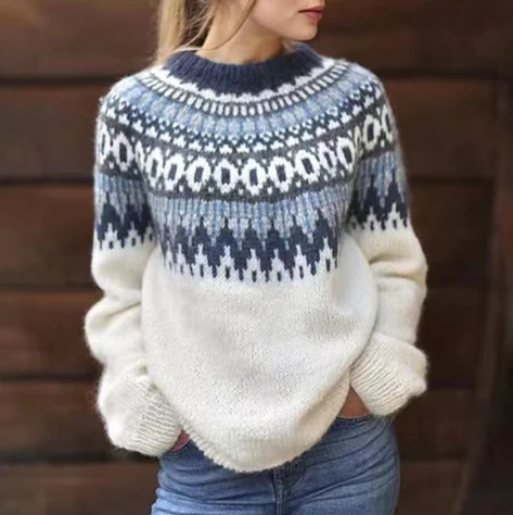 Dames Trui Gebreid Nordic Stijl Warm - StudioMarella