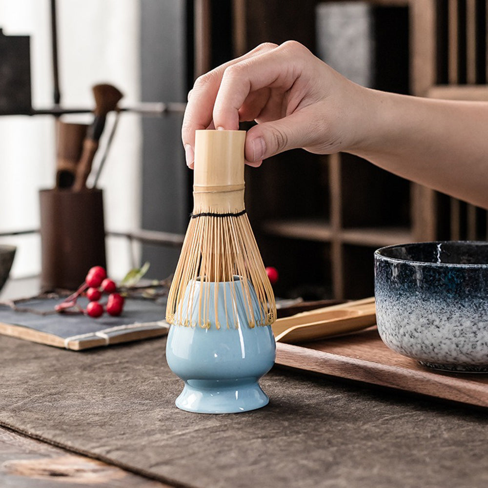 Matcha Theeset Compleet Met Bamboe Klopper Keramische Kom Traditioneel 6 Delig