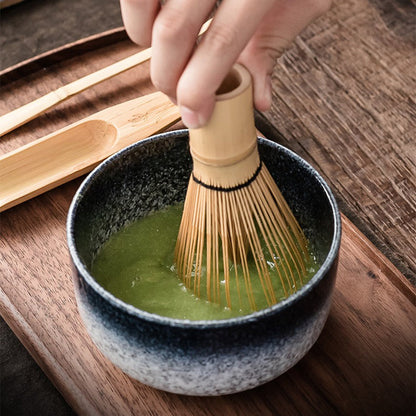 Matcha Theeset Compleet Met Bamboe Klopper Keramische Kom Traditioneel 6 Delig