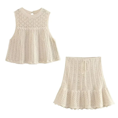 Vrouwelijke Sportoutfit Top en Rok Set