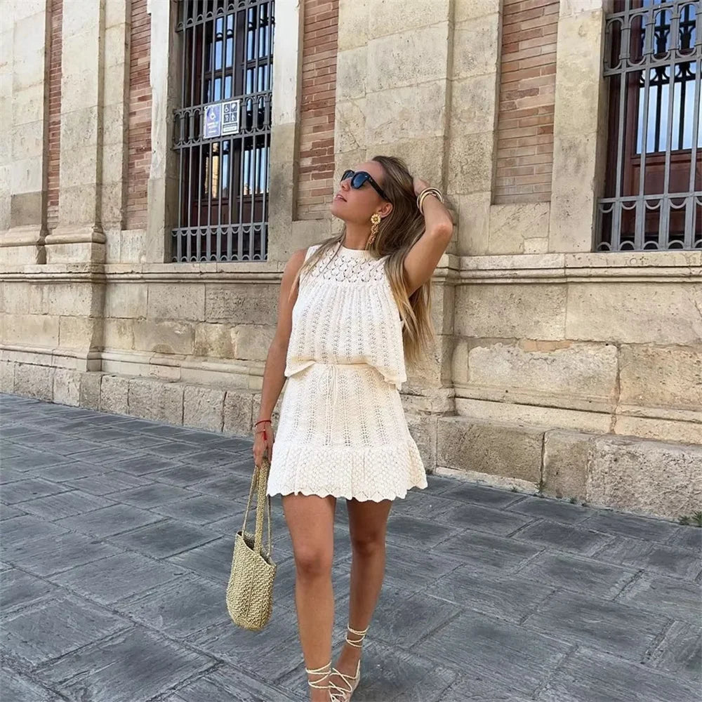 Vrouwelijke Sportoutfit Top en Rok Set - StudioMarella