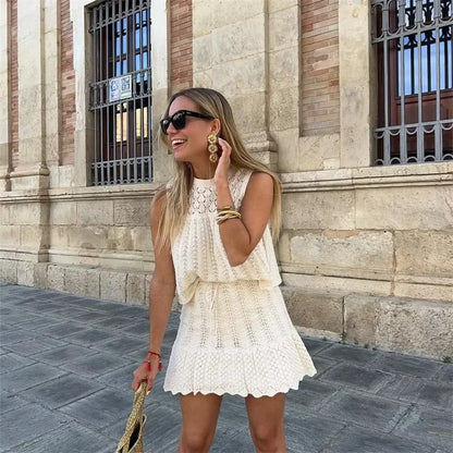 Vrouwelijke Sportoutfit Top en Rok Set