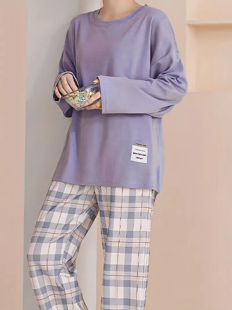 Dames Pyjama Ruitpatroon Zacht en Zomerse Stof