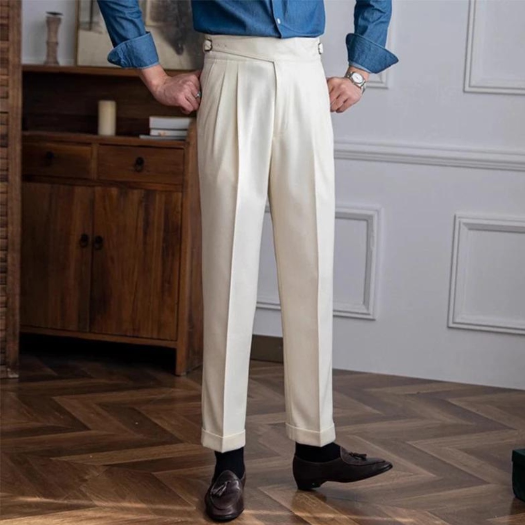 Heren Broek Plooi Model Vintage Look